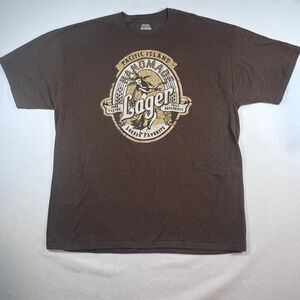 Pacific Island‎ Lager Graphic T-Shirt 2XL Hanes Beefy-T Brown